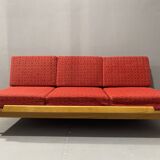Mid-century folding sofa bed by Drevotvar, 1970s, Czechoslovakia