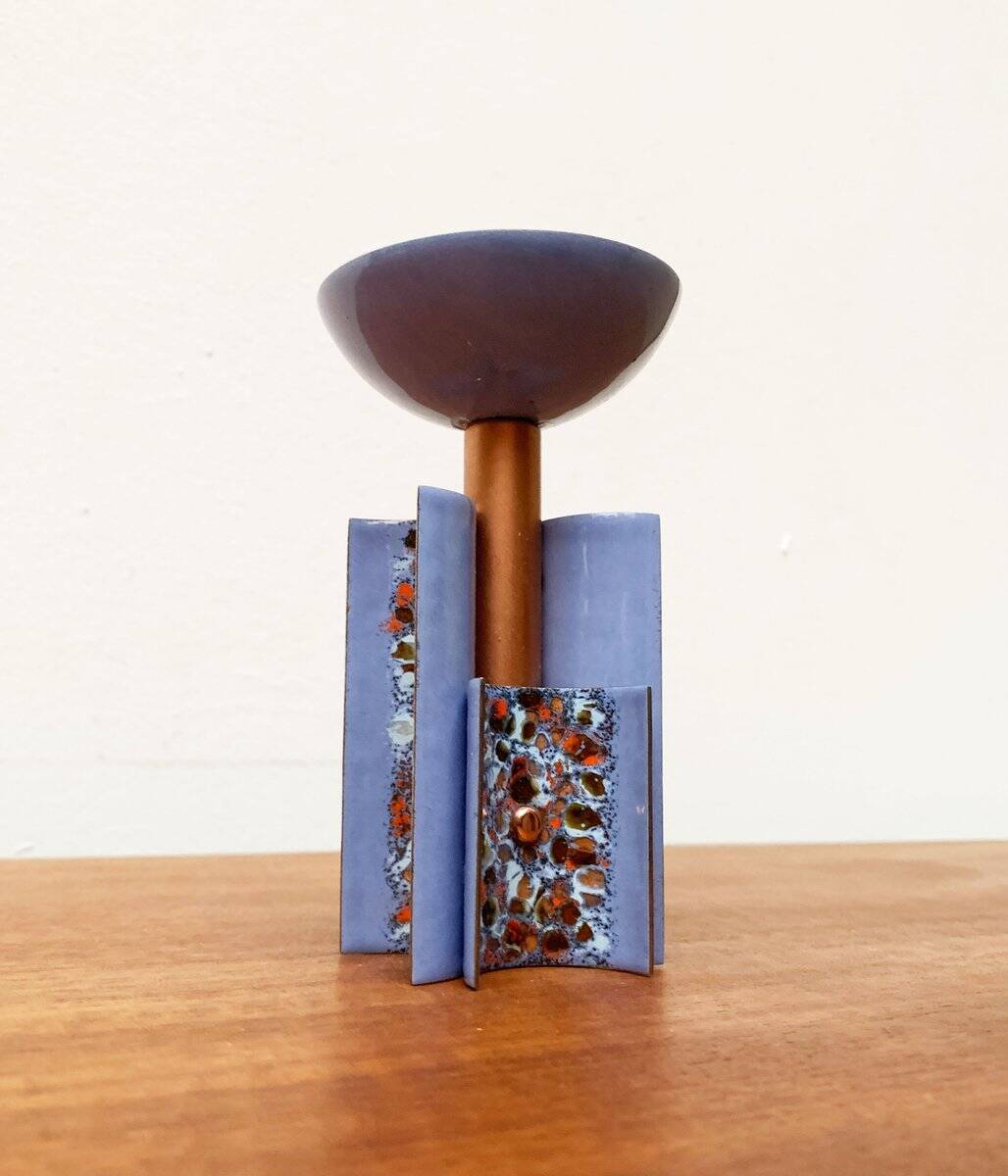 Vintage enamel candlestick