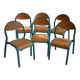 6 vintage blue children's chairs