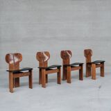 Set of Four 'Africa' Mid-Century Italian Dining Chairs by Scarpa