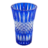 Cobalt blue cut vase