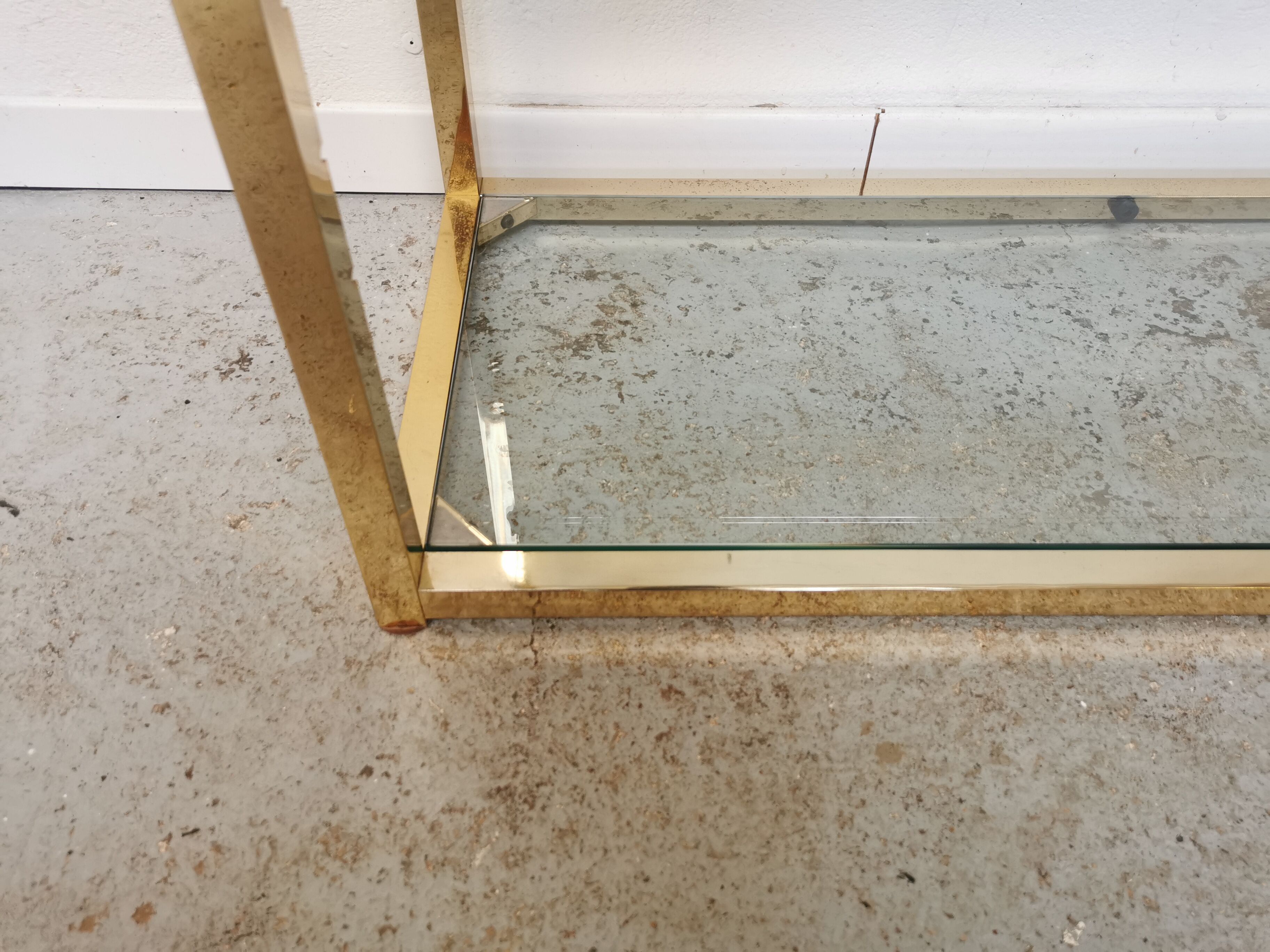 Shelf vintage brass gilded design 1970