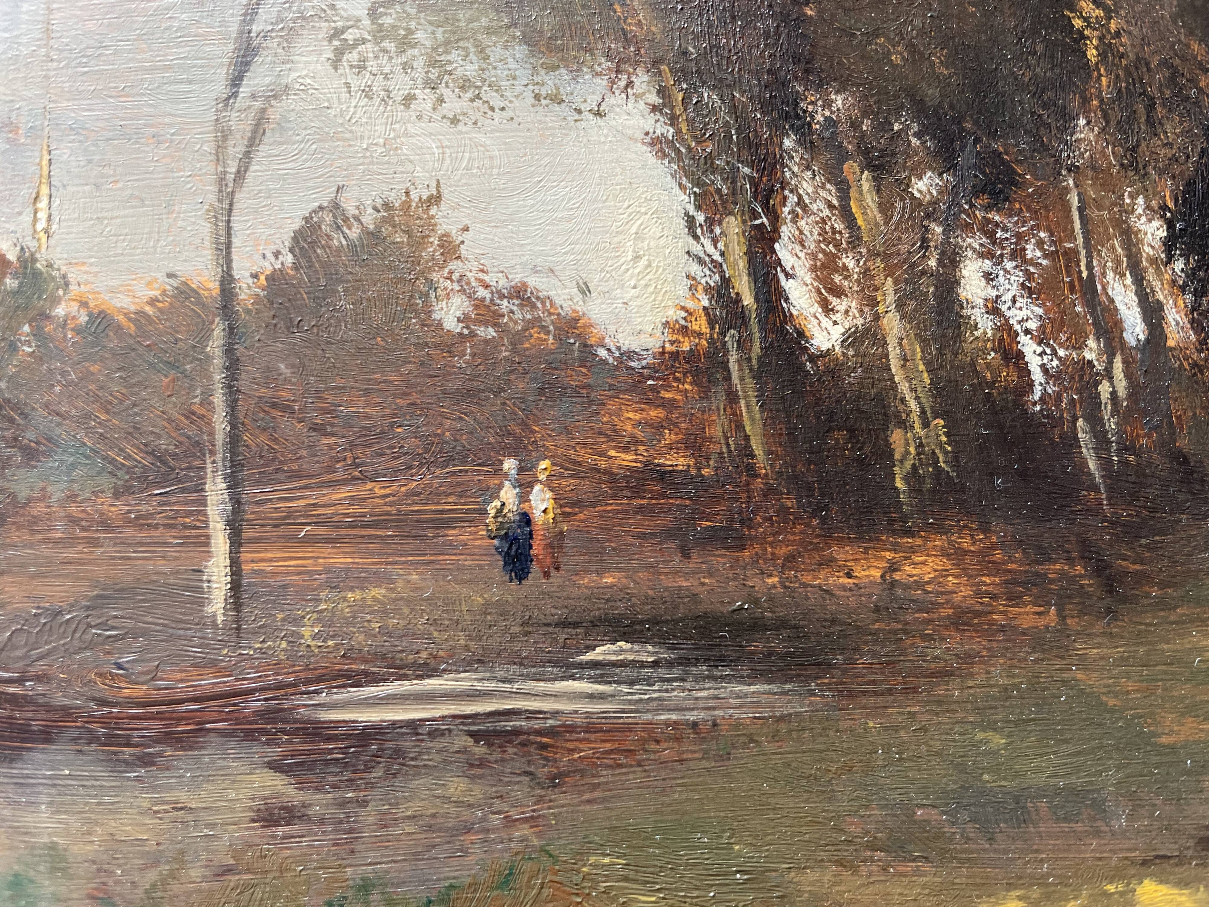 Old oil on panel signed Longol