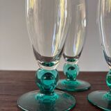Set of 3 Luminarc champagne flutes, Molière model, Sapphire color