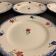 Lot de 6 assiettes plates Digoin Sarreguemines, modèle Mary Lou