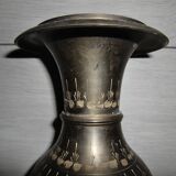 Hand-decorated bronze vase