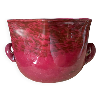 Punch bowl in pink glass paste