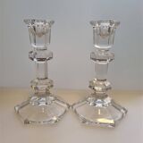 Pair of glass candlesticks