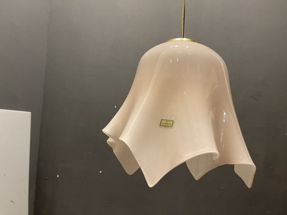 Pink Murano Glass Light Pendant by De Mayo