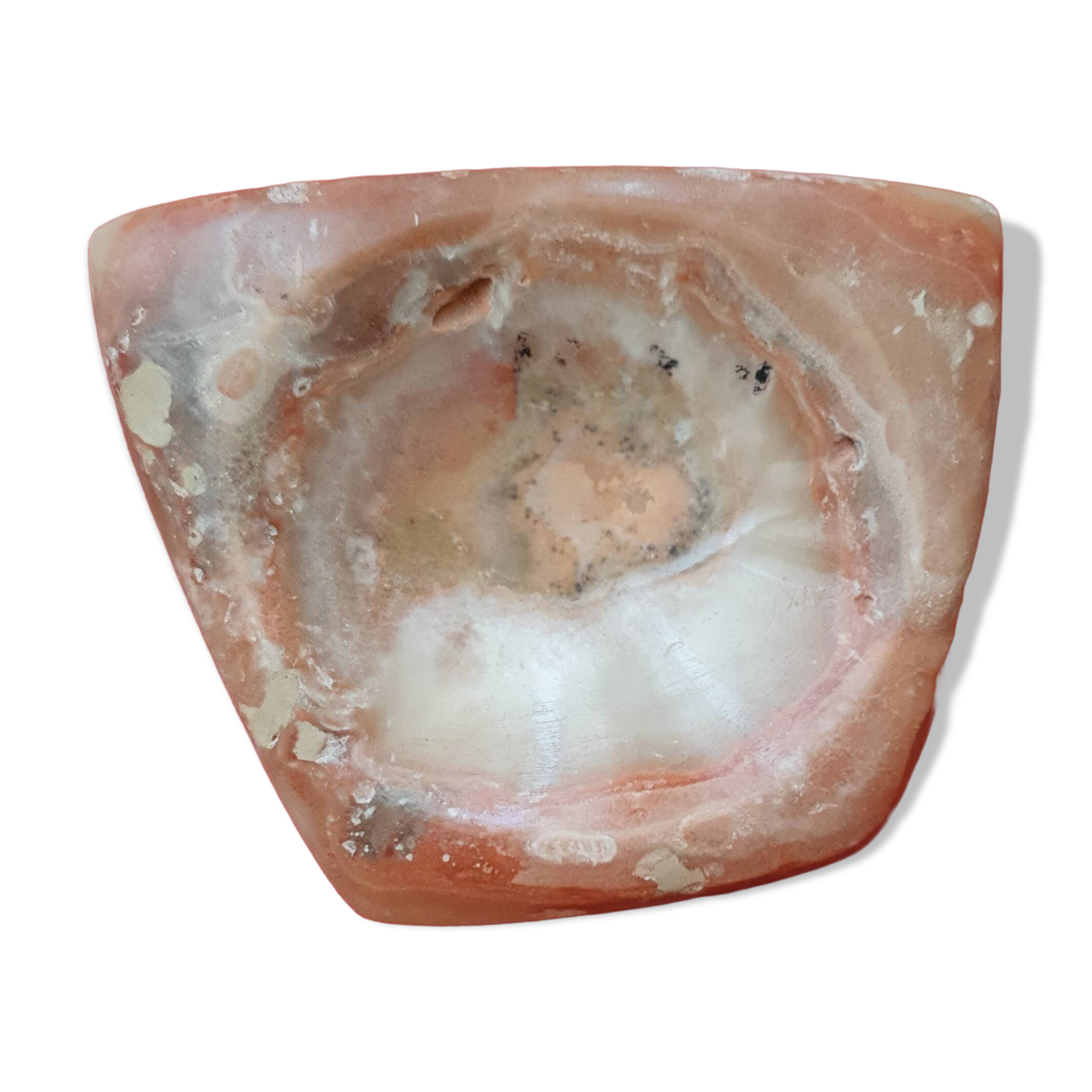 Polished agate soap dish or ashtray
