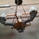 Metal pendant light with 4 flames