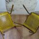 Chaises métal jaune  tôle perforée