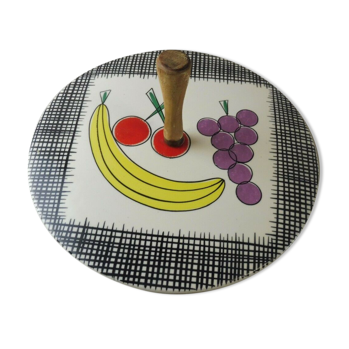 Old cheese dish, Banana décor, ceramic by Schramberg SMF