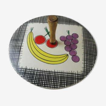 Old cheese dish, Banana décor, ceramic by Schramberg SMF