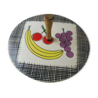 Old cheese dish, Banana décor, ceramic by Schramberg SMF