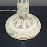 Art Deco wooden lamp painted in white and patinated blue, France, Circa 1920