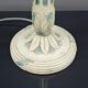 Lampe en bois Art Déco peinte en blanc et bleu patiné, France, Circa 1920