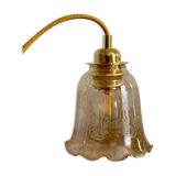 Vintage tulip walking lamp in amber glass