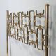 Vintage headboard for double bed in brass, geometric design, Italy, 1960s.