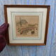 Enhanced watercolor engraving Giromagny market signed G.F