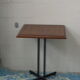 Table Bistro square wooden base metal vintage 1950/60
