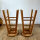 Pair of high stools / bar varnished wood 60-70s