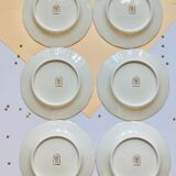 Lot 6/12 small plates - white porcelain - gold- ser - vintage -retro