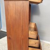 High chest of drawers furniture XIXth with niche