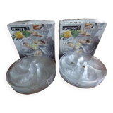 Set of 12 vintage 70s Arcoroc oyster plates