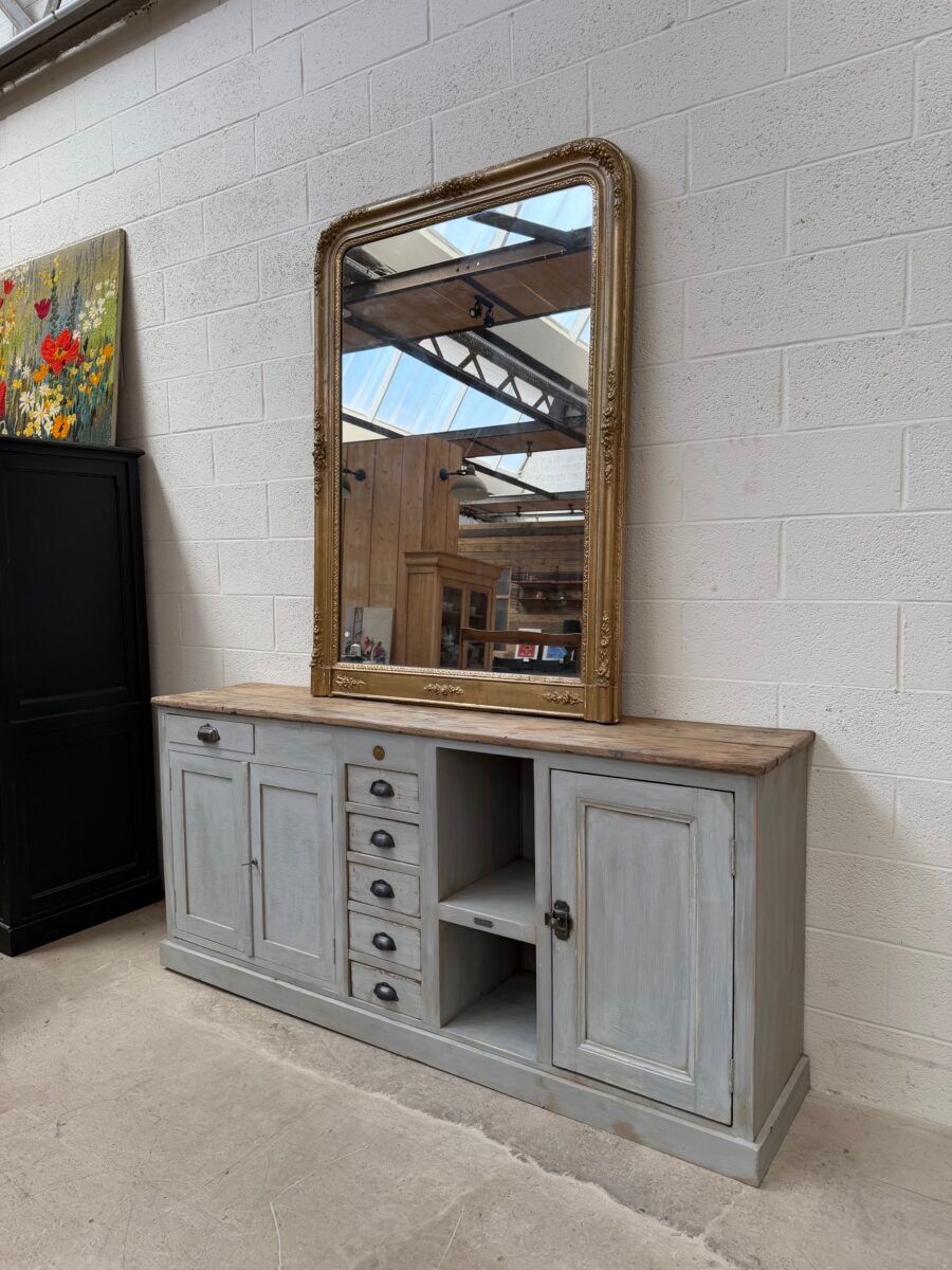 Grey patinated enfilade handcrafted.