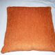 Large orange velvet cushion