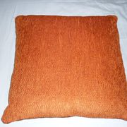 Large orange velvet cushion