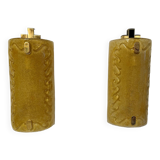 Vistosi wall lights with gold inlay by bd lumica structure Italy 1970