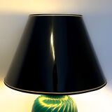 Table lamp in green lacquered porcelain, Italy 70s