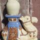Camel side table in ceramic