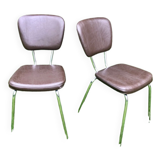 Chrome and skaï chairs