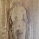 Signed painting monochrome watercolor female nude “back study”