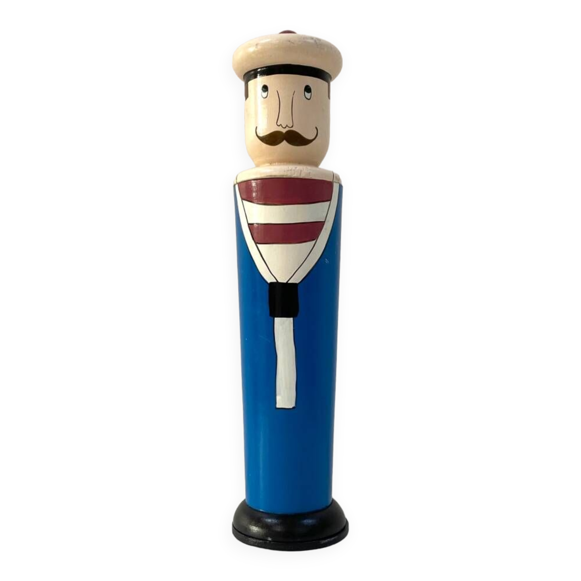 Large old wooden piggy bank / Sailor