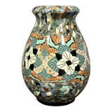 Jean Gerbino in Vallauris: enameled mosaic vase from the Art Nouveau period