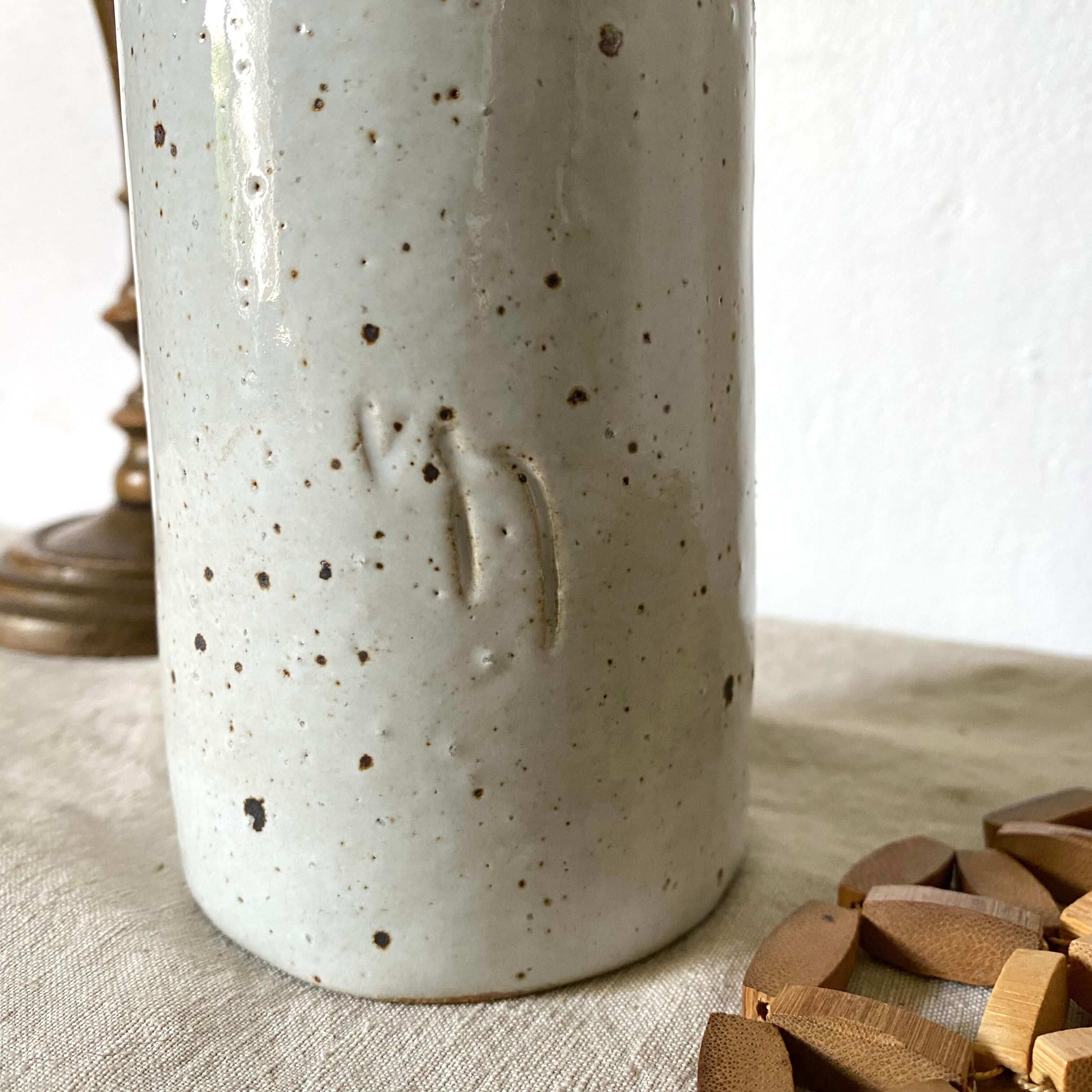Tall stoneware vase