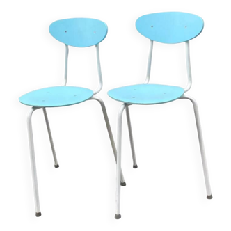 Paire de chaises de cuisine scandinaves, années 1950