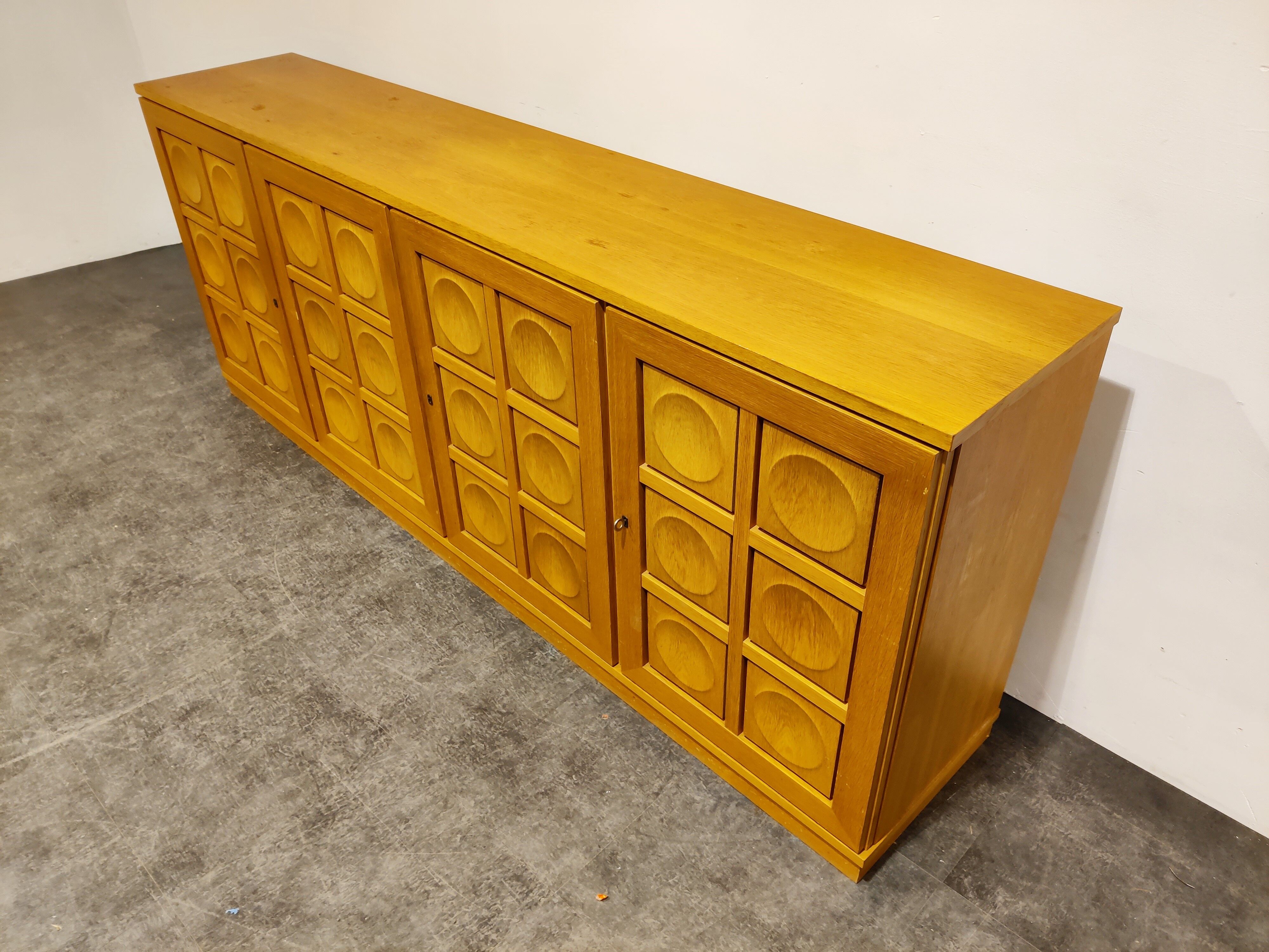 Graphical brutalist credenza, 1970s