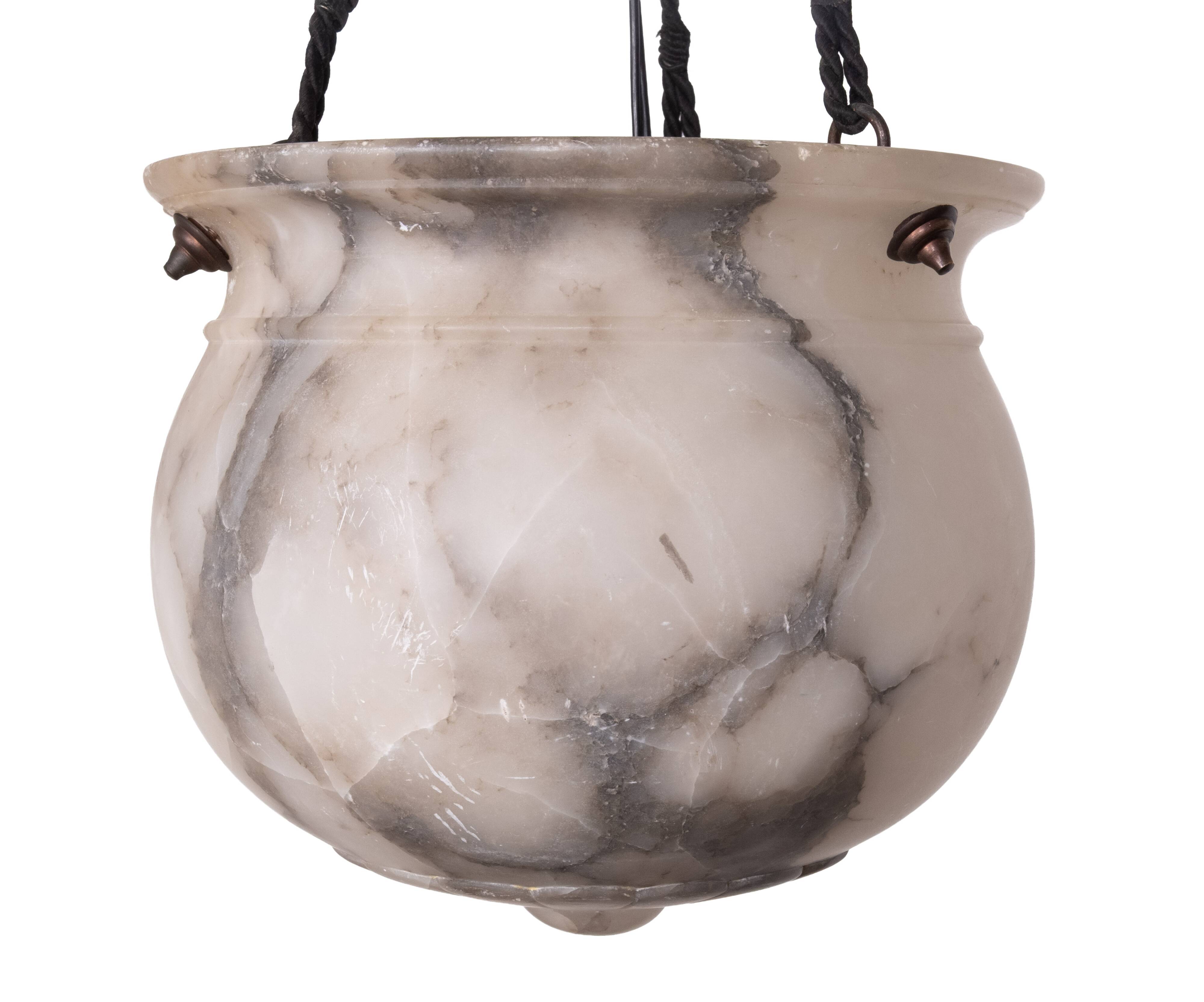 Stunning French Alabaster pendant lamp 1920s