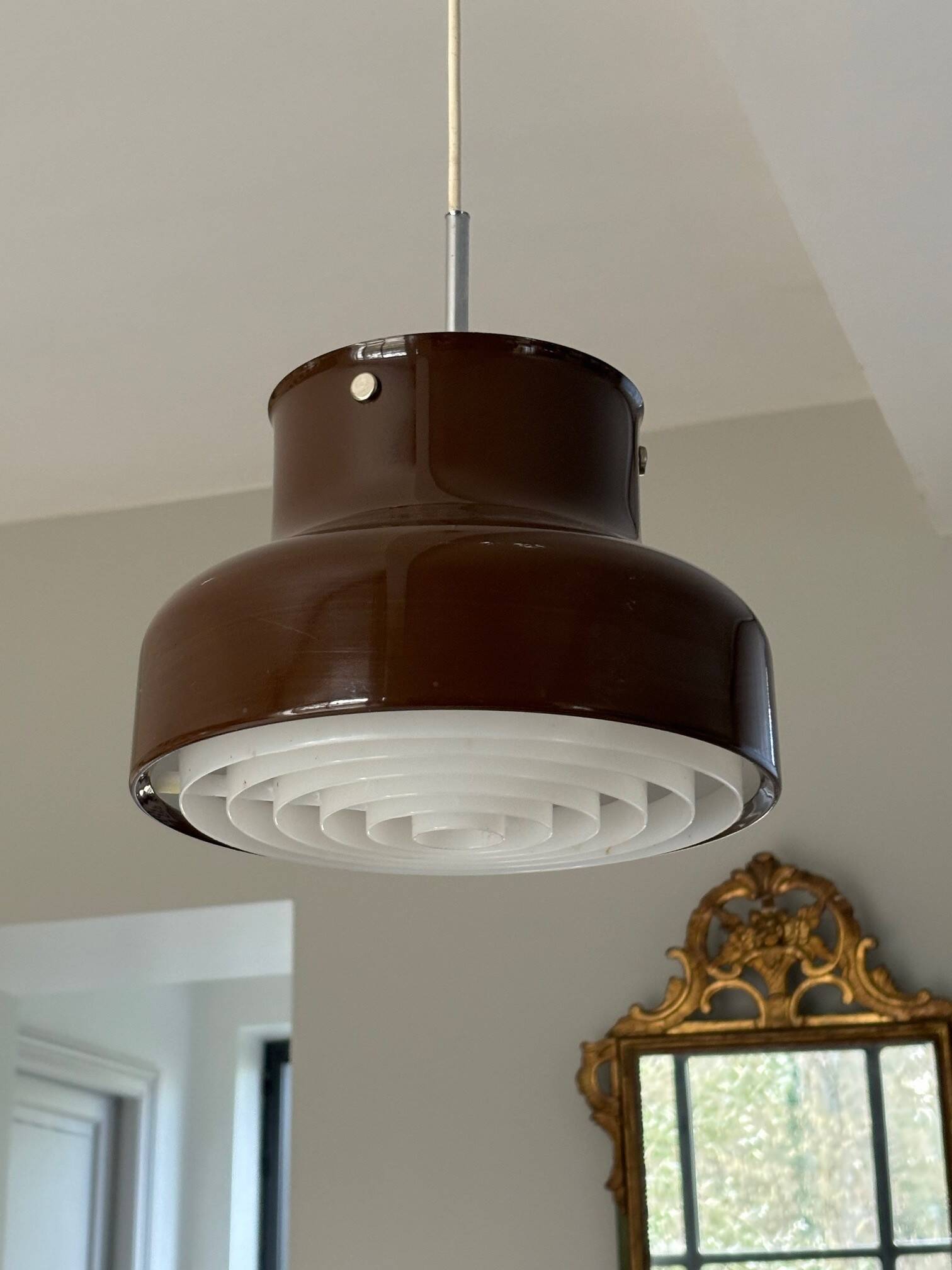 Bumling brown pendant light - Sweden 70s