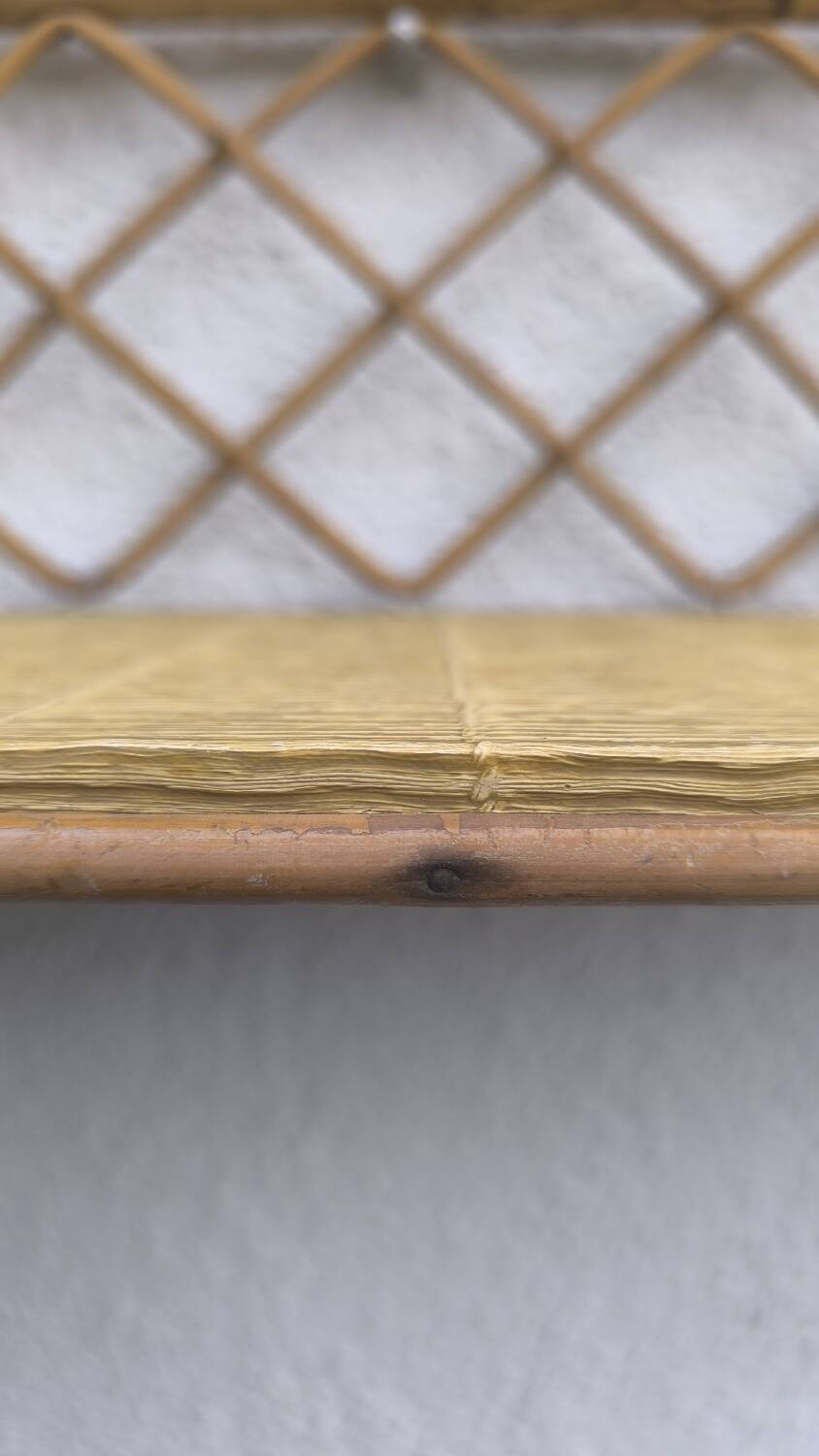 Vintage rattan wall shelf