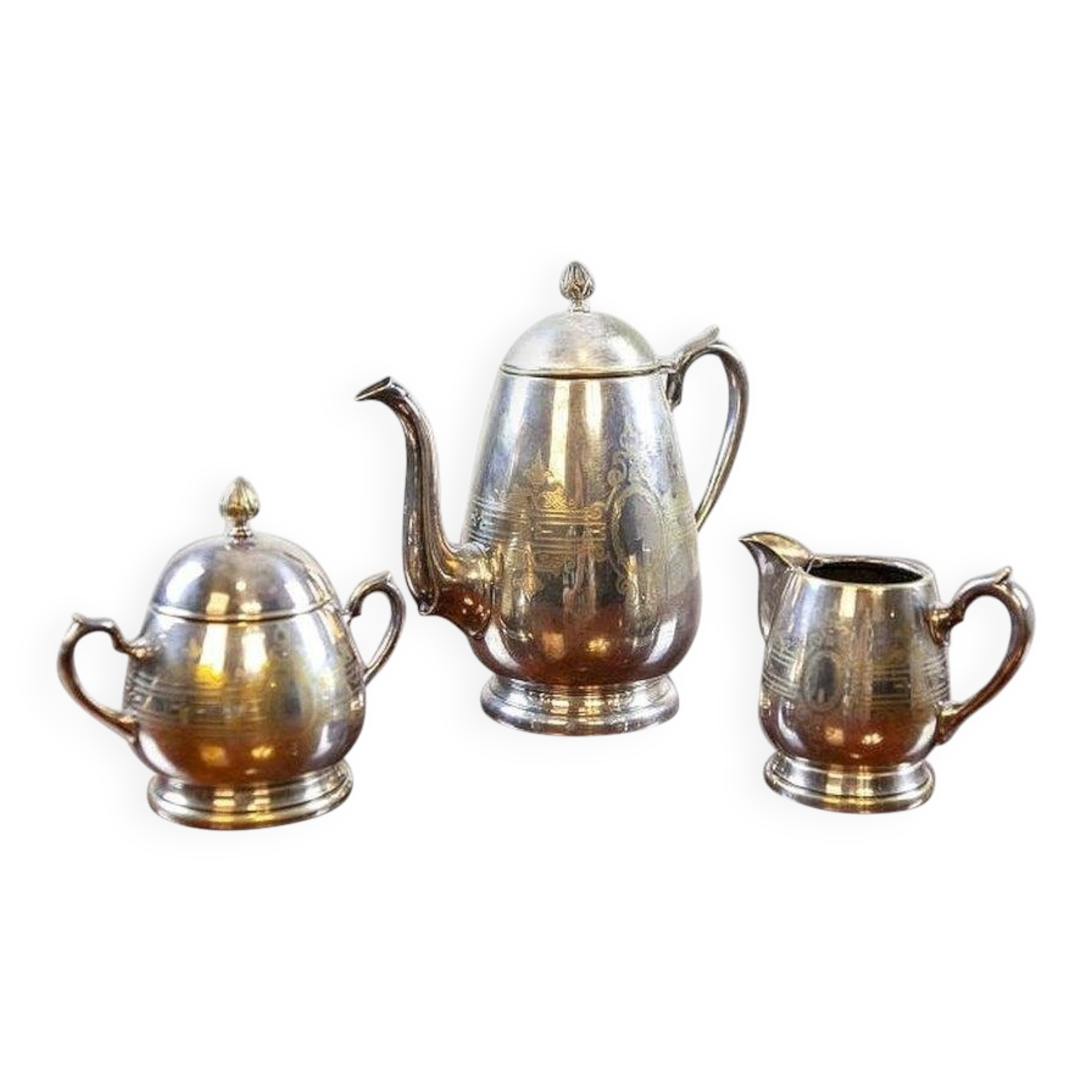 Silver-Plated Coffee/Tea Set, 1930s, Set of 3