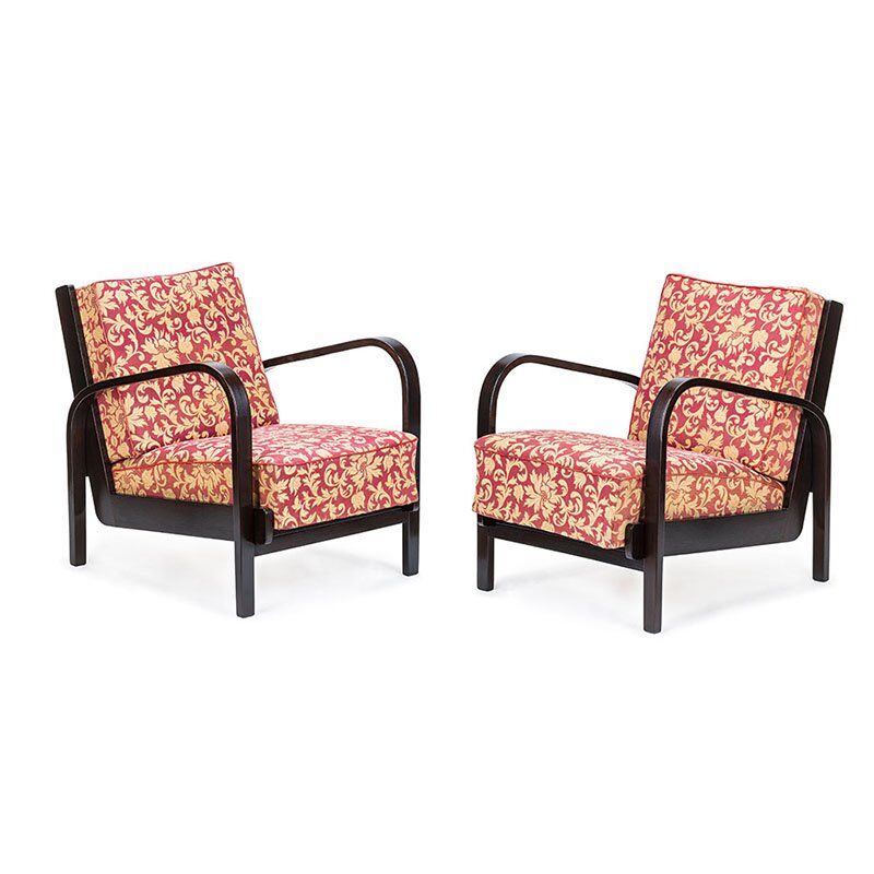 Pair of Armchairs by K. Kozelka & A. Kropacek, Czechoslovakia, 1940s
