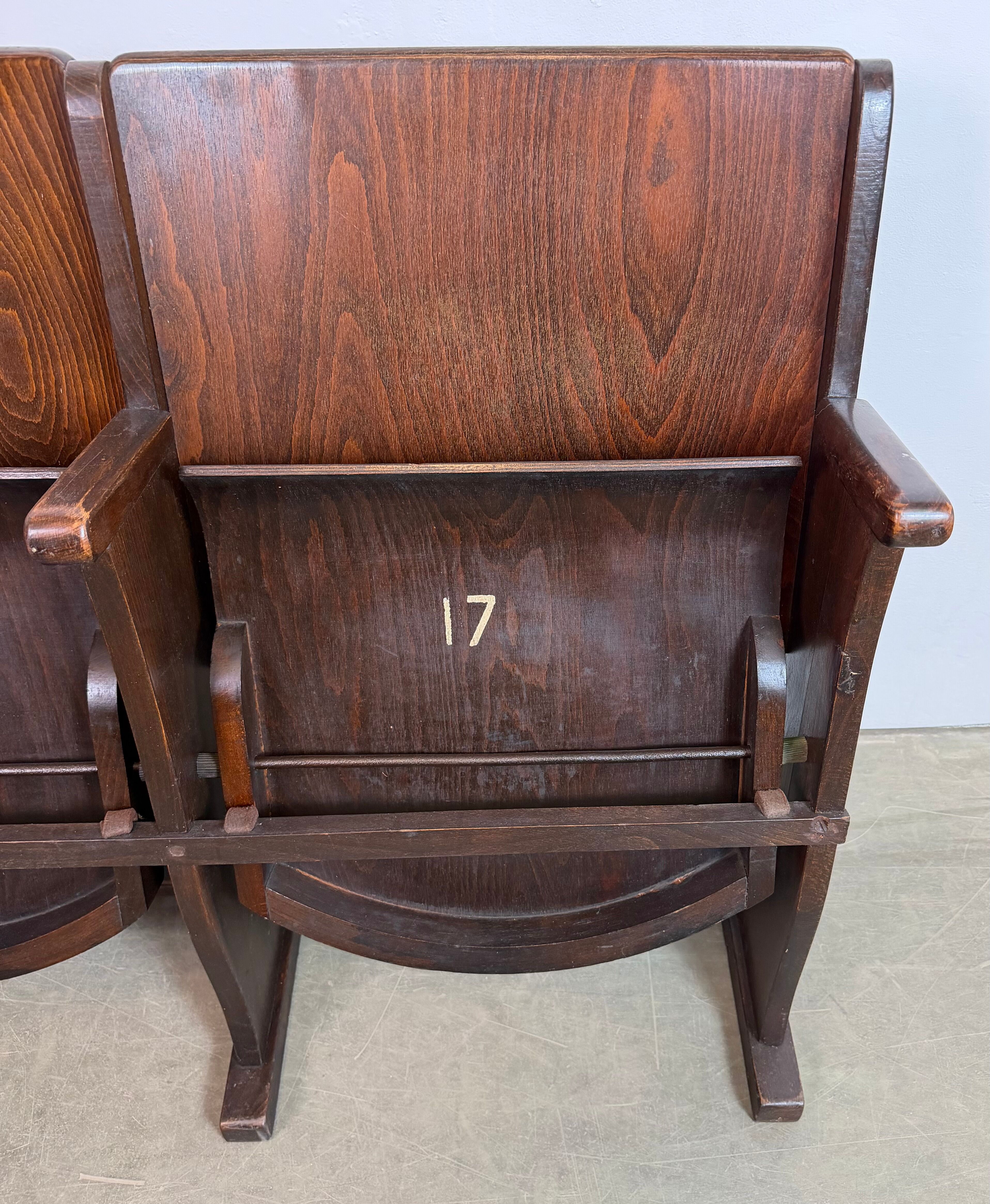 Vintage two-seat cinema bench from ton, 1960s