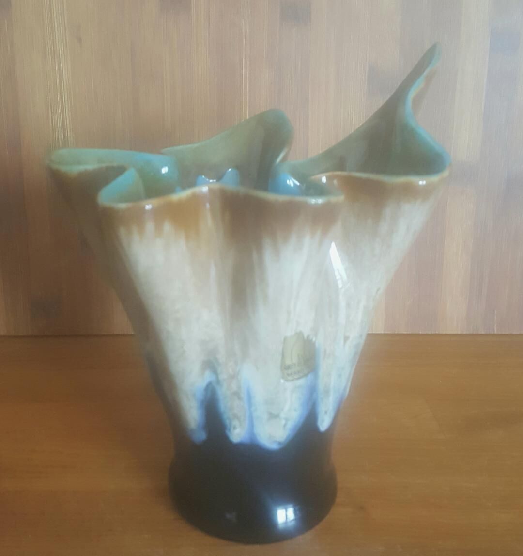 Vintage vase draped shape in flamed sandstone