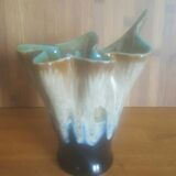 Vintage vase draped shape in flamed sandstone